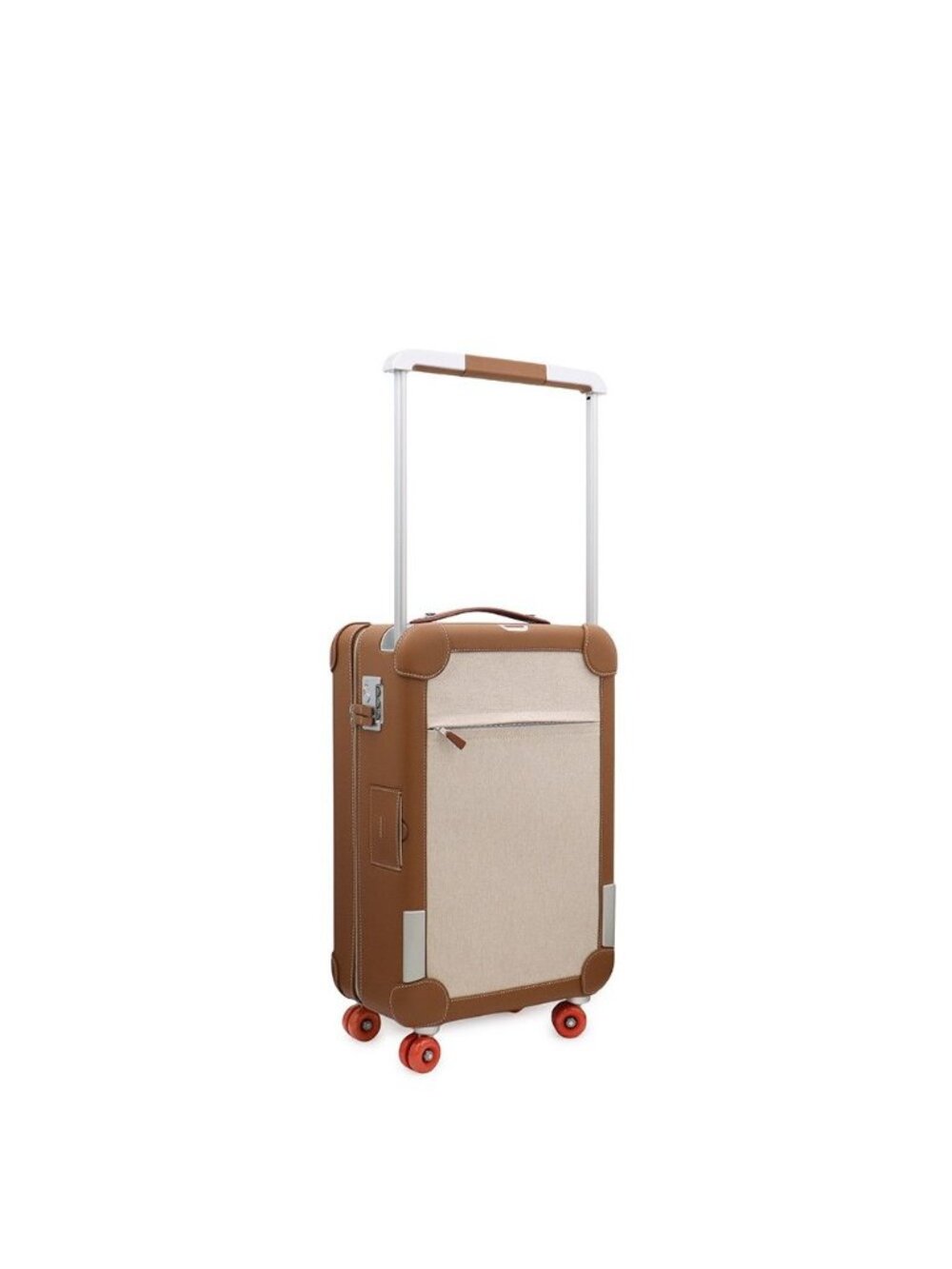Hermes Carry Case Low Ring Mobility Suitcase Gold Silver Toile Ash Taurillon - Picture 2 of 10
